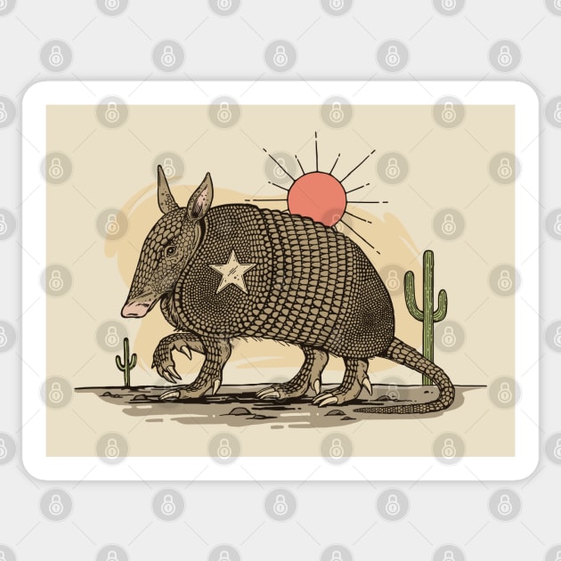 Texas Armadillo Sticker by Dima Kruk